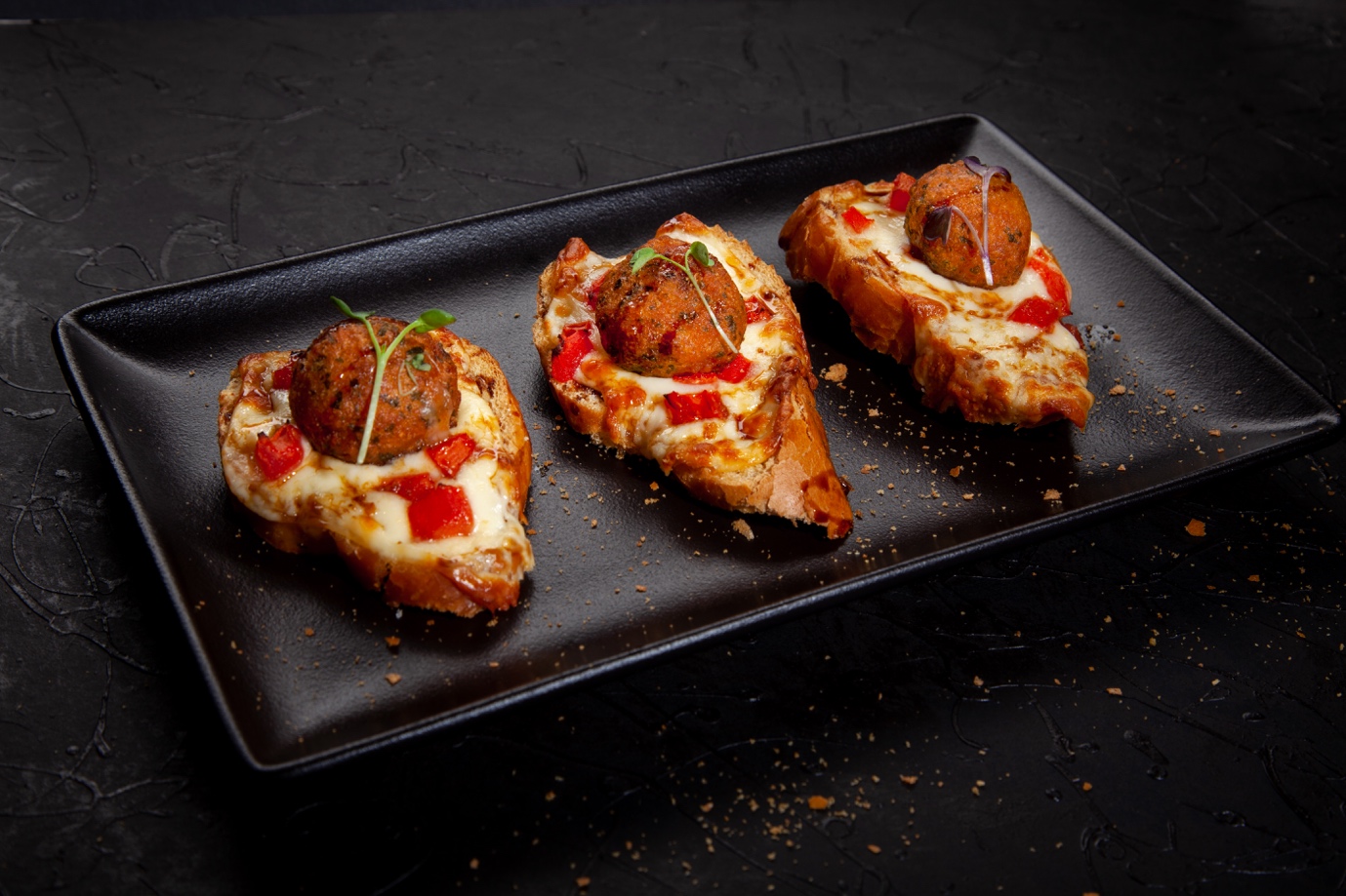 Bruschetta With Tomato Mozza Melters And Balsamic Glaze