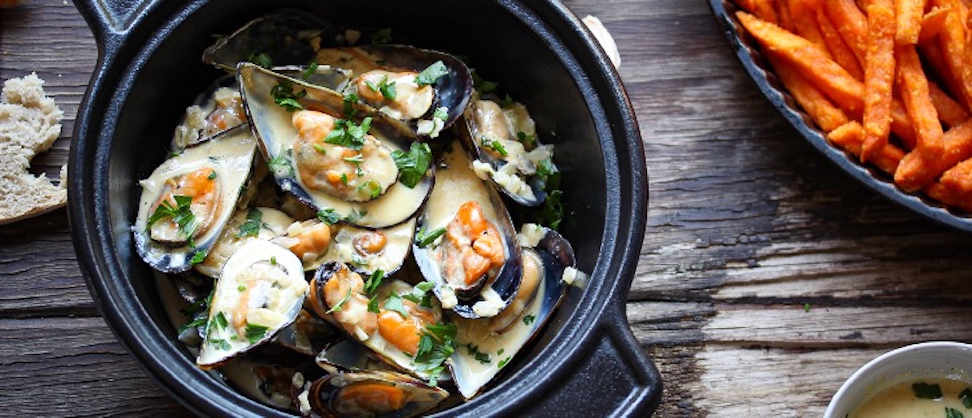 Mussel Pot 'N Sweet Potato Fries