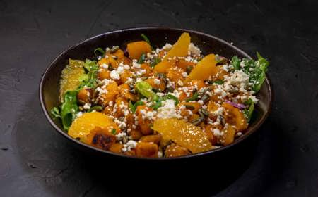 Roasted Butternut and Feta Salad with Honey-Lemon Dressing