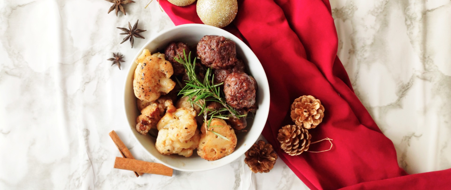 Garlic Cauliflower & Meat Balls