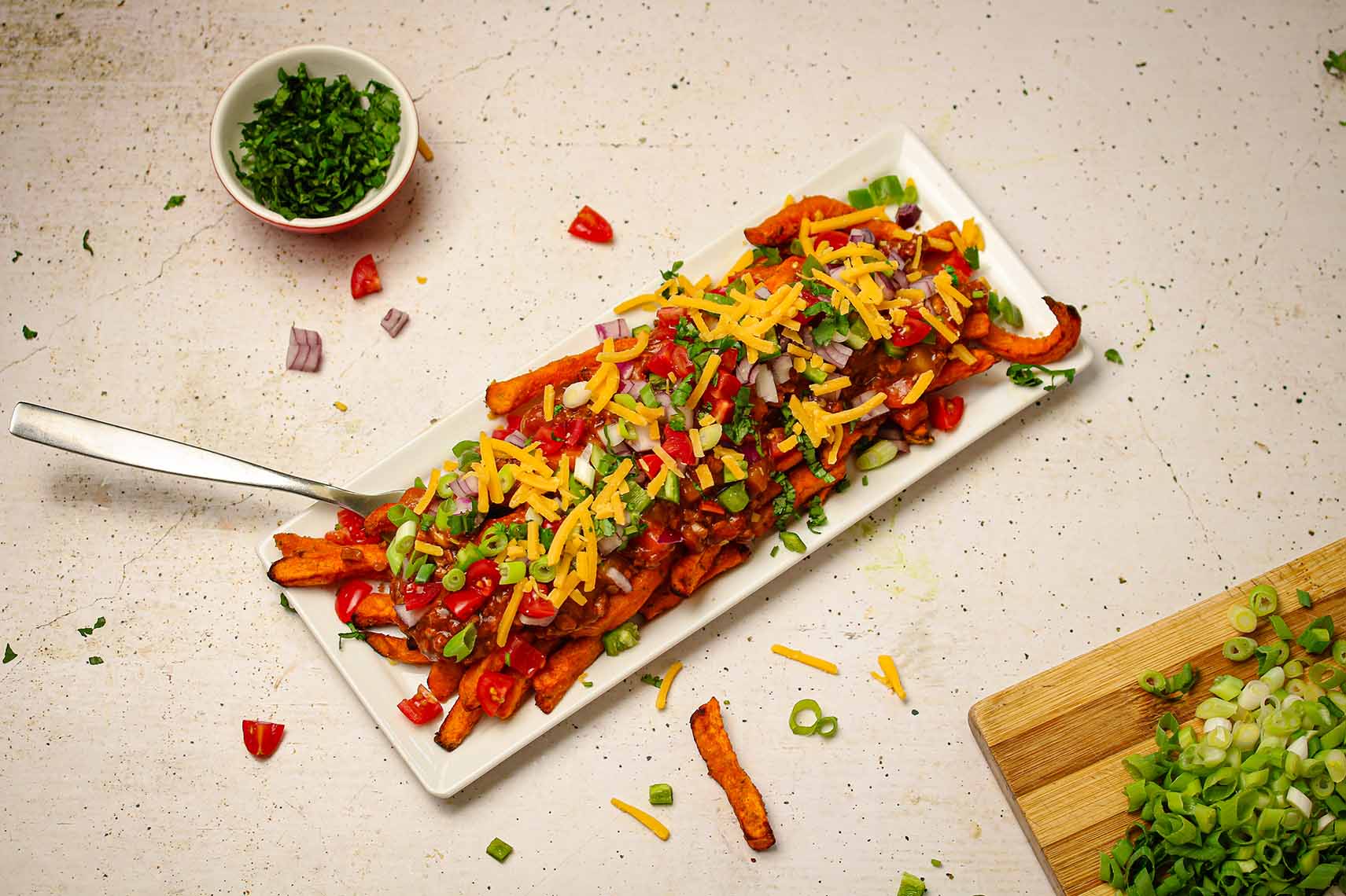 Chilli Beef Loaded Fries With McCain Sweet Potato Fries