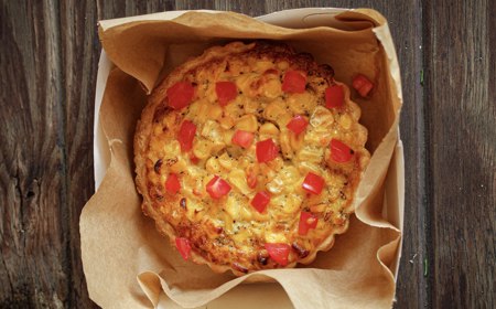 Sweet Corn & Basil Tart