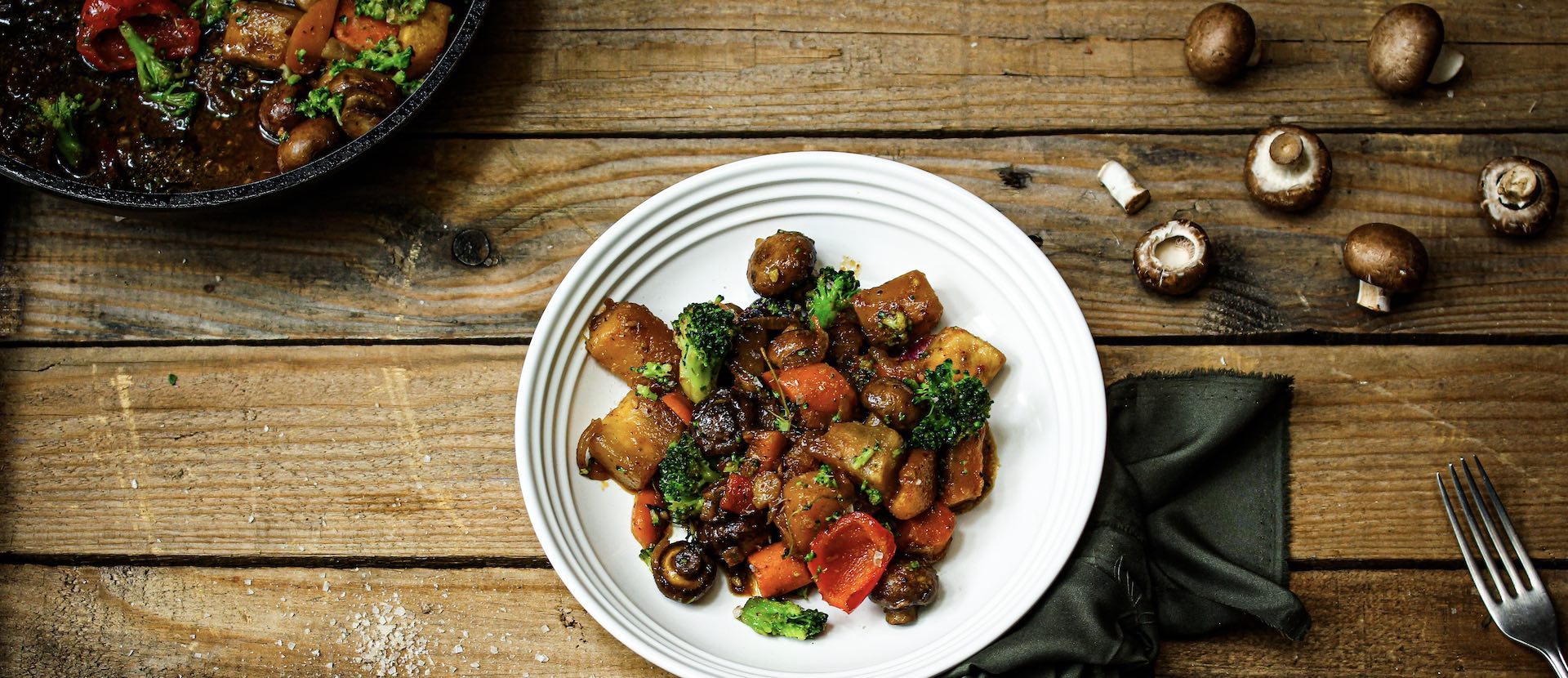 Roast Veg & Mushroom Skillet