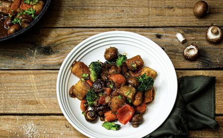 Roast Veg & Mushroom Skillet