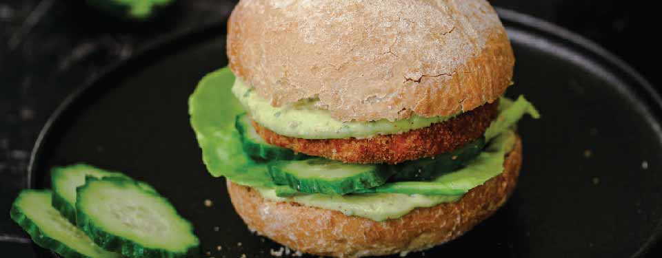 Veggie Burger With Avo Cream