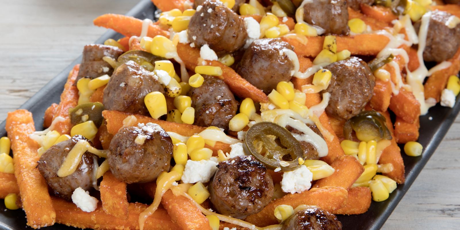 Sweet Potato & Sweet Corn Loaded Fries