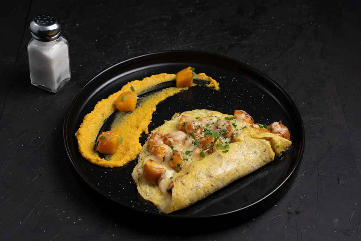 Roasted Butternut and Feta Omelet