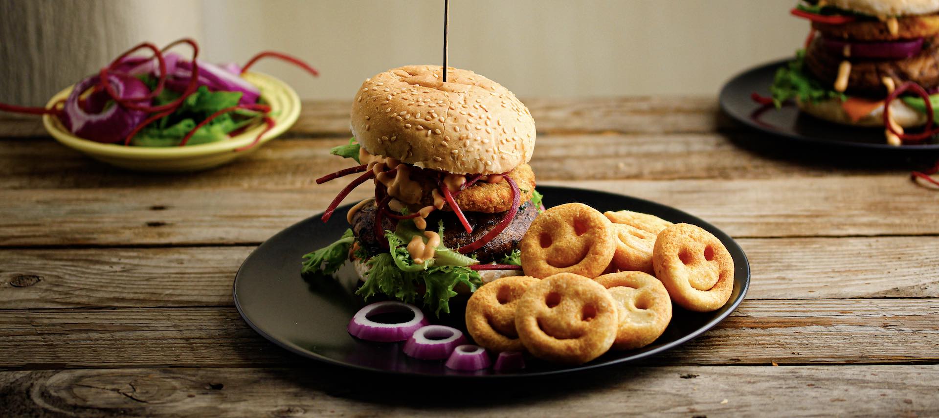 Mushroom Veggie Burgers & Smiles