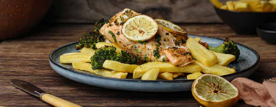 Baked Salmon And Chips