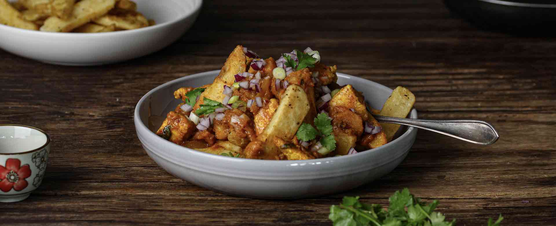Loaded Butter Chicken Oven Chips