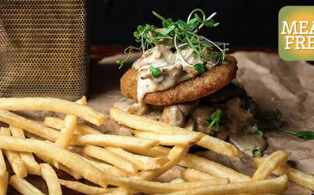 Mushroom Veggie Burger Stack