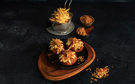 McCain Straight Cut Classic Chips & Vetkoek with Cheese Sauce & Atchar