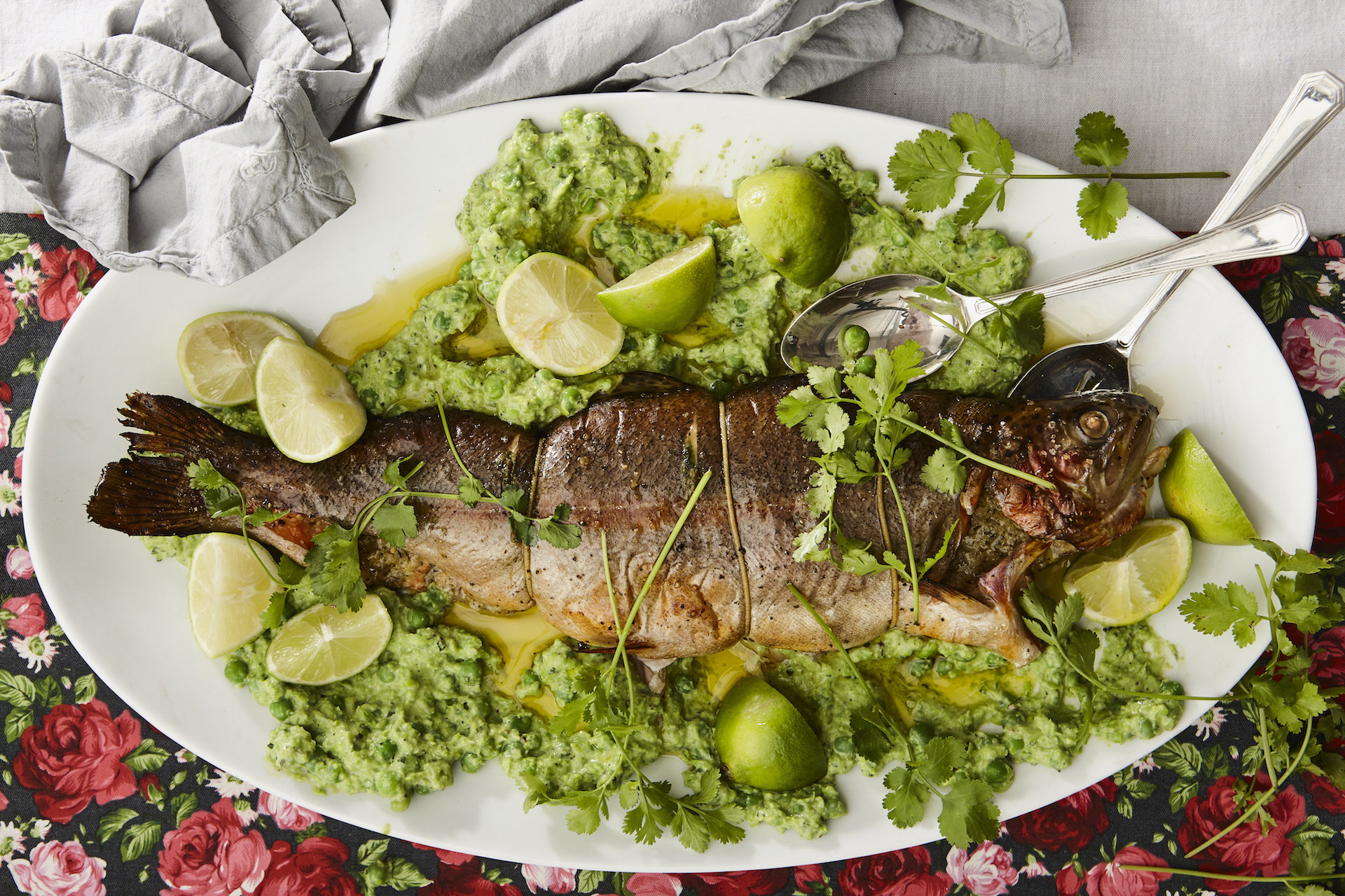 Whole Trout & Pea Puree