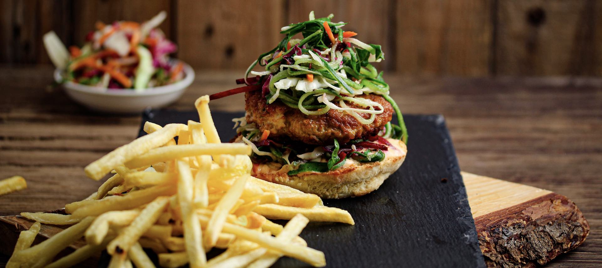 Thai Chicken Burgers & Skinny Fries