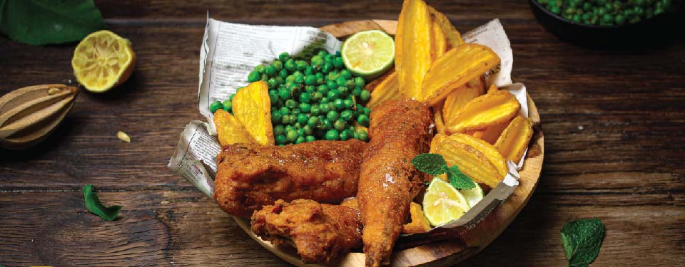 Battered Fish With Pea Salsa Verde And McCain Crispers
