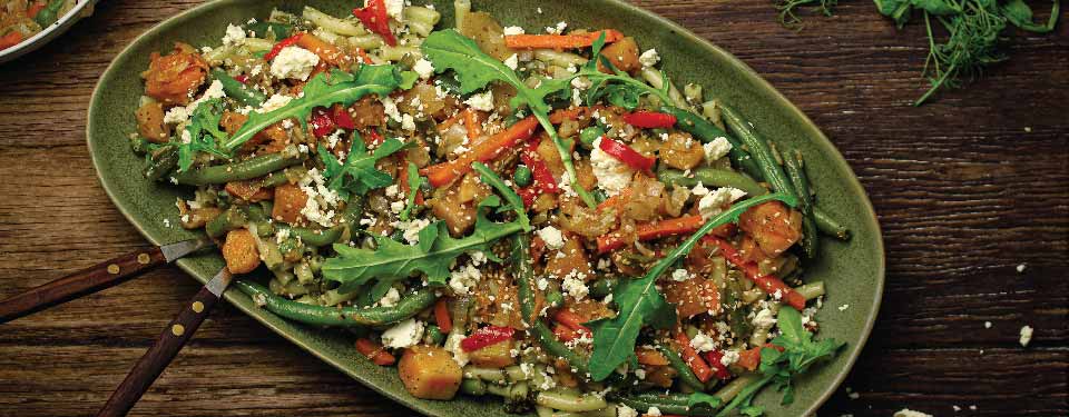 Pumpkin And Veg Pasta With Pesto