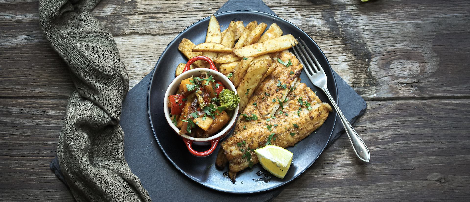 Baked Fish & Roast Veg