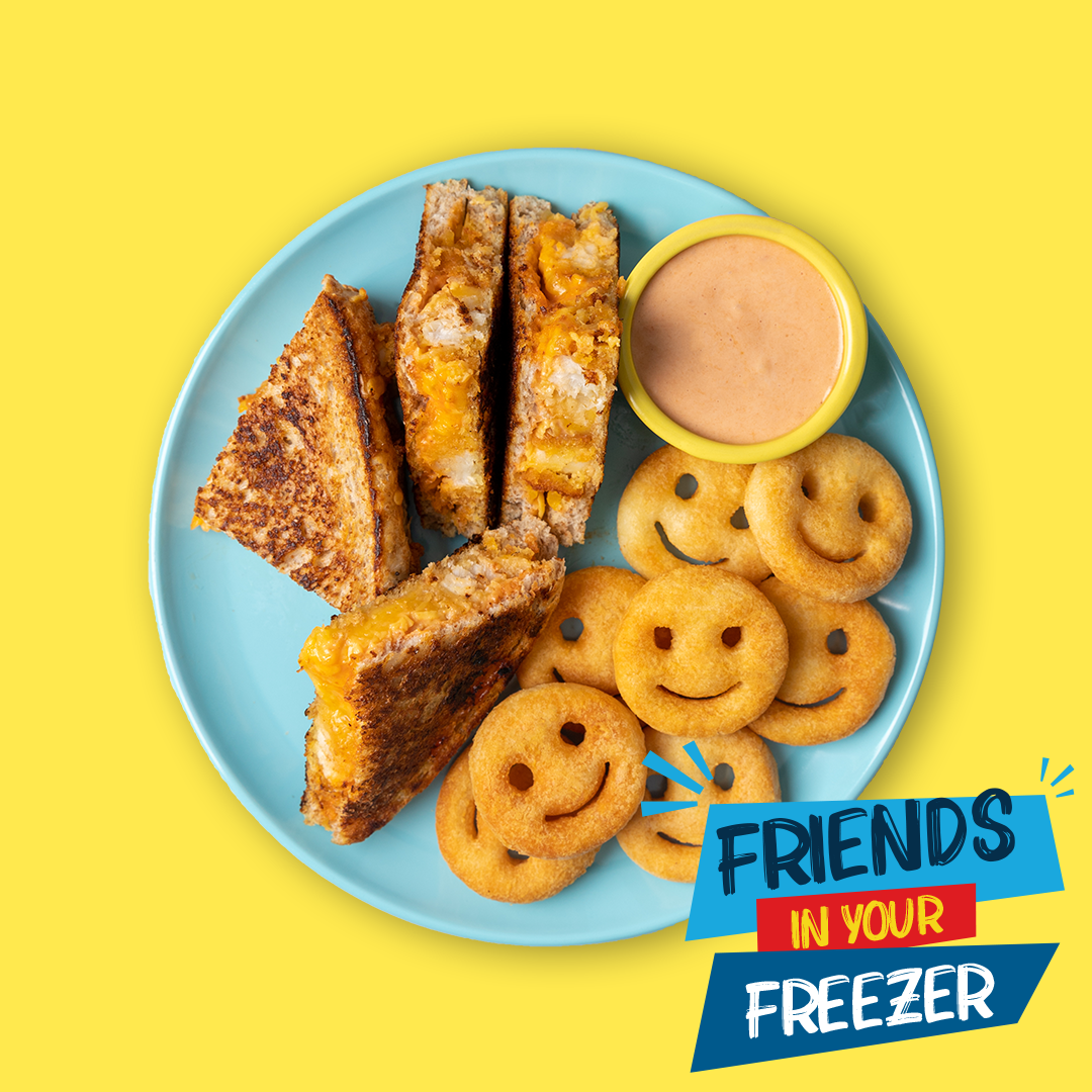 Crisp & Chunky Toasted Cheese Sarmies With McCain Potato Smiles