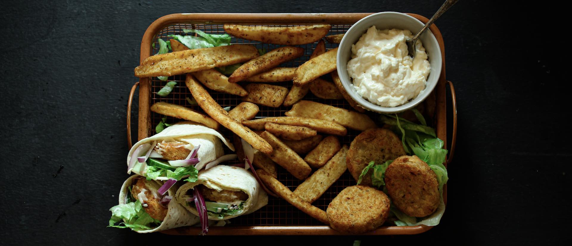 Veg Wraps & Oven Chips