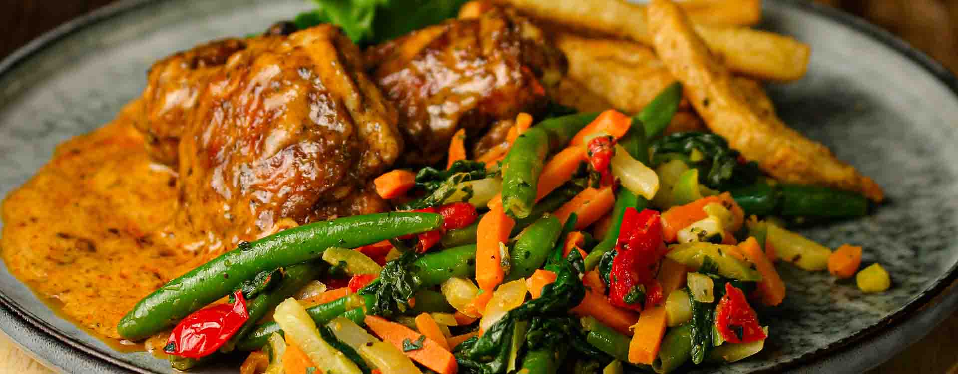 Roasted Peri Chicken With Stir Fry Veg