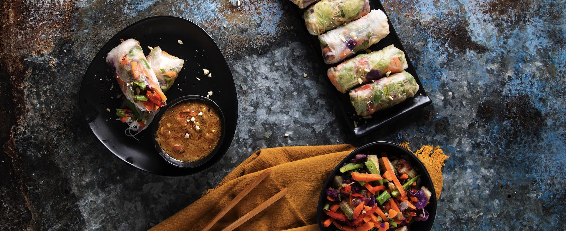 Rice Paper Rolls & Peanut Satay