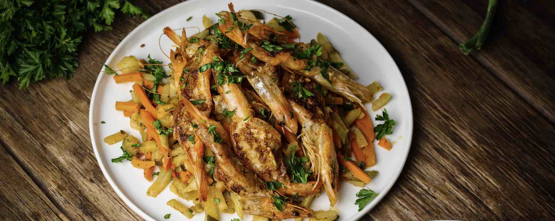 Hawaiian Garlic Prawns Stir Fry