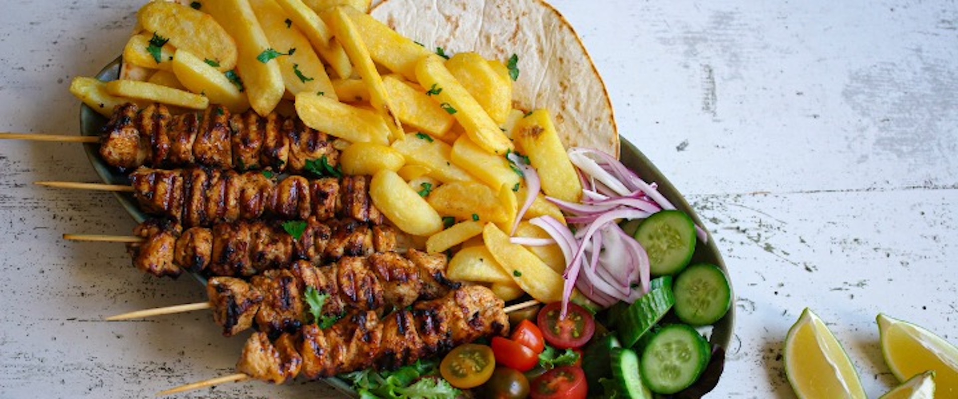Chicken Souvlaki & Chips